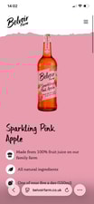 Belvoir farm Sparkling Pink Apple Juice